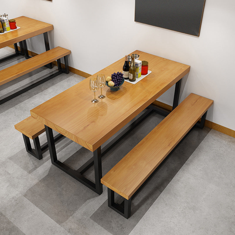Industrial Rectangle Dining Room Table Solid Wood Table with Trestle Base Clearhalo ' dining_table' 'Dining Tables & Seating' 'Dining Tables' 'furn' 'furn_dining_table' 'Furniture' 'furniture_dining_table' 'Kitchen & Dining Furniture' 'kitchen&dining_furn' 'kitchen' 'kitchen_dining_table' 3923468