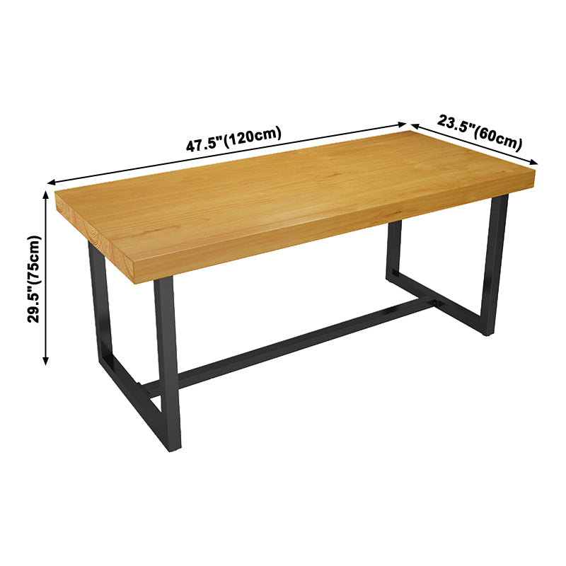 Industrial Rectangle Dining Room Table Solid Wood Table with Trestle Base Clearhalo ' dining_table' 'Dining Tables & Seating' 'Dining Tables' 'furn' 'furn_dining_table' 'Furniture' 'furniture_dining_table' 'Kitchen & Dining Furniture' 'kitchen&dining_furn' 'kitchen' 'kitchen_dining_table' 3923471