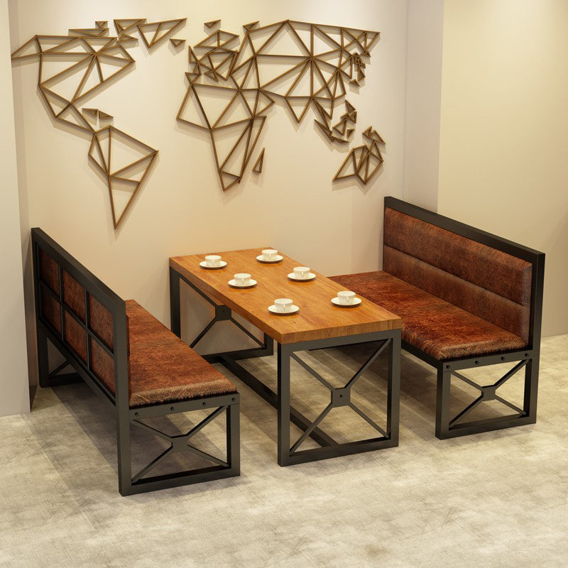 Industrial Rectangle Dining Room Table Solid Wood Table with Trestle Base for Home Kitchen Dinner Clearhalo ' dining_table' 'Dining Tables & Seating' 'Dining Tables' 'furn' 'furn_dining_table' 'Furniture' 'furniture_dining_table' 'Kitchen & Dining Furniture' 'kitchen&dining_furn' 'kitchen' 'kitchen_dining_table' 3923507