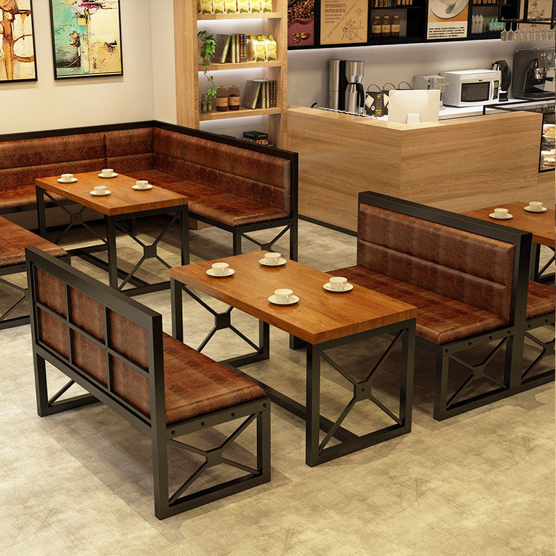 Industrial Rectangle Dining Room Table Solid Wood Table with Trestle Base for Home Kitchen Dinner Clearhalo ' dining_table' 'Dining Tables & Seating' 'Dining Tables' 'furn' 'furn_dining_table' 'Furniture' 'furniture_dining_table' 'Kitchen & Dining Furniture' 'kitchen&dining_furn' 'kitchen' 'kitchen_dining_table' 3923508