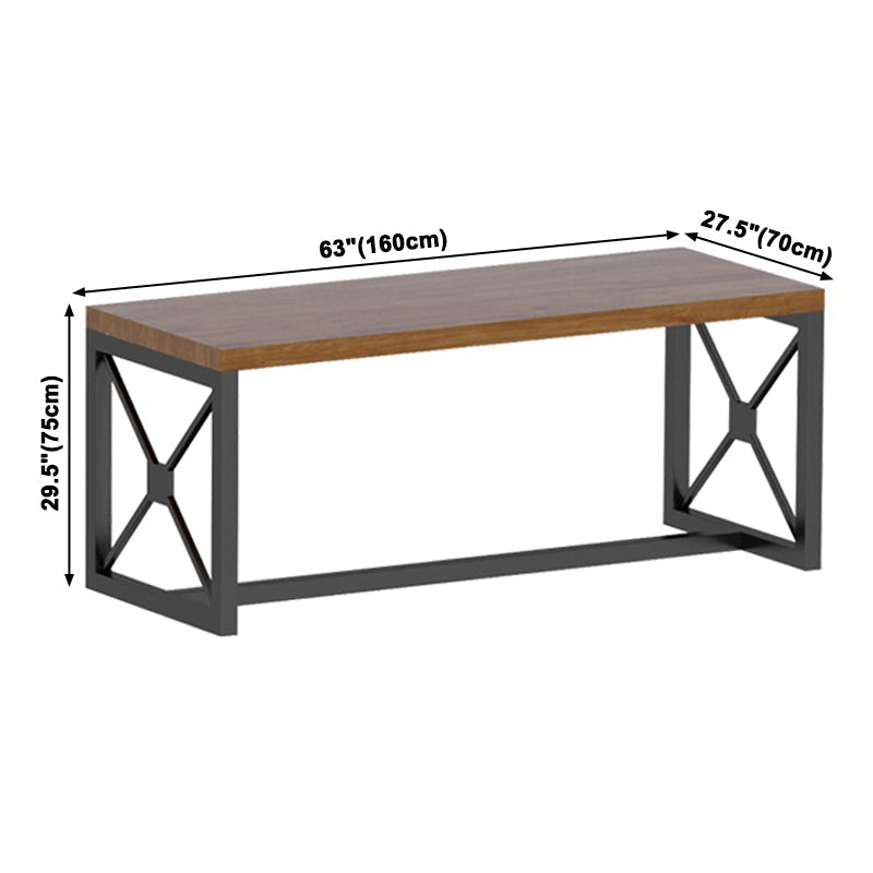 Industrial Rectangle Dining Room Table Solid Wood Table with Trestle Base for Home Kitchen Dinner Clearhalo ' dining_table' 'Dining Tables & Seating' 'Dining Tables' 'furn' 'furn_dining_table' 'Furniture' 'furniture_dining_table' 'Kitchen & Dining Furniture' 'kitchen&dining_furn' 'kitchen' 'kitchen_dining_table' 3923516