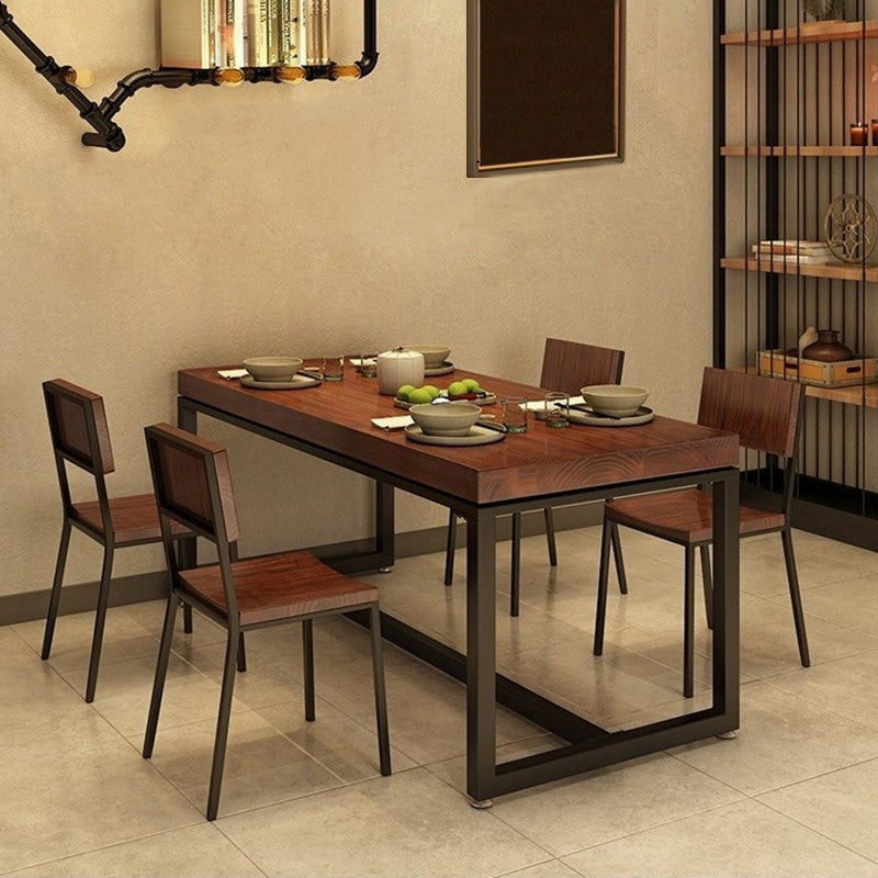 Industrial Dining Room Table Pine Solid Wood Table with Trestle Base for Home Kitchen Dinner Clearhalo ' dining_table' 'Dining Tables & Seating' 'Dining Tables' 'furn' 'furn_dining_table' 'Furniture' 'furniture_dining_table' 'Kitchen & Dining Furniture' 'kitchen&dining_furn' 'kitchen' 'kitchen_dining_table' 3923517