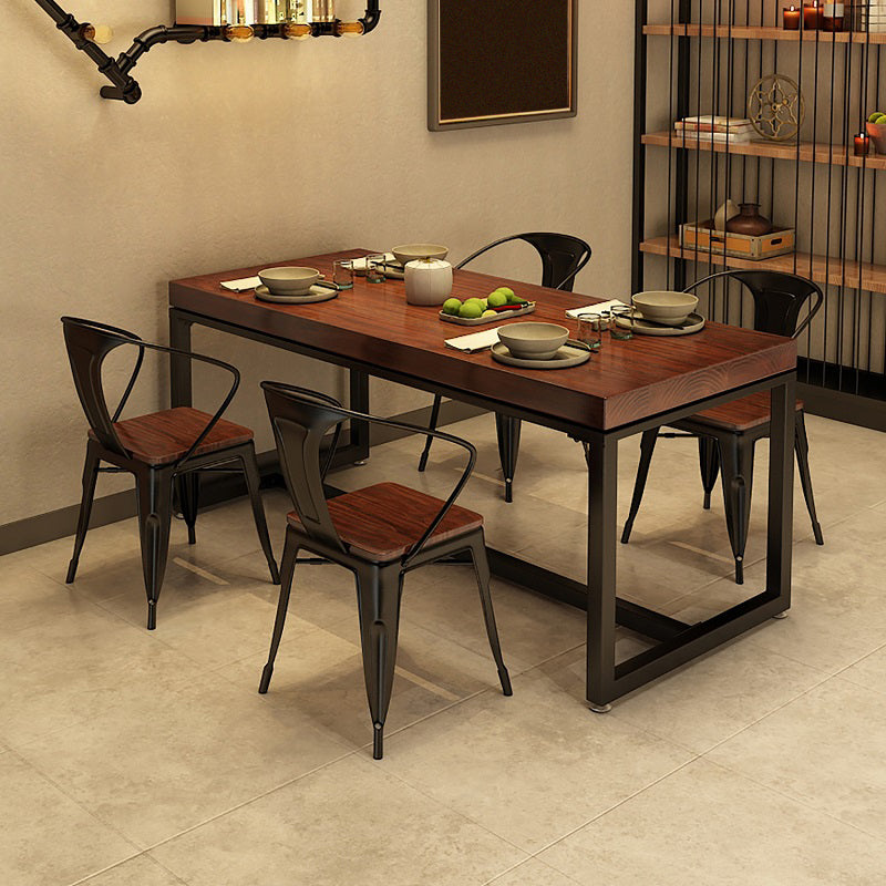Industrial Dining Room Table Pine Solid Wood Table with Trestle Base for Home Kitchen Dinner Clearhalo ' dining_table' 'Dining Tables & Seating' 'Dining Tables' 'furn' 'furn_dining_table' 'Furniture' 'furniture_dining_table' 'Kitchen & Dining Furniture' 'kitchen&dining_furn' 'kitchen' 'kitchen_dining_table' 3923519