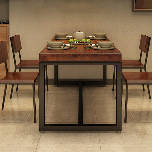 Industrial Dining Room Table Pine Solid Wood Table with Trestle Base for Home Kitchen Dinner Clearhalo ' dining_table' 'Dining Tables & Seating' 'Dining Tables' 'furn' 'furn_dining_table' 'Furniture' 'furniture_dining_table' 'Kitchen & Dining Furniture' 'kitchen&dining_furn' 'kitchen' 'kitchen_dining_table' 3923524