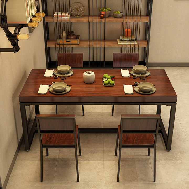 Industrial Dining Room Table Pine Solid Wood Table with Trestle Base for Home Kitchen Dinner Clearhalo ' dining_table' 'Dining Tables & Seating' 'Dining Tables' 'furn' 'furn_dining_table' 'Furniture' 'furniture_dining_table' 'Kitchen & Dining Furniture' 'kitchen&dining_furn' 'kitchen' 'kitchen_dining_table' 3923526