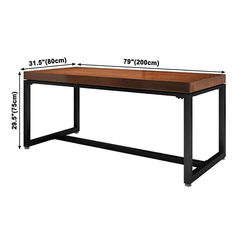 Industrial Dining Room Table Pine Solid Wood Table with Trestle Base for Home Kitchen Dinner Clearhalo ' dining_table' 'Dining Tables & Seating' 'Dining Tables' 'furn' 'furn_dining_table' 'Furniture' 'furniture_dining_table' 'Kitchen & Dining Furniture' 'kitchen&dining_furn' 'kitchen' 'kitchen_dining_table' 3923534