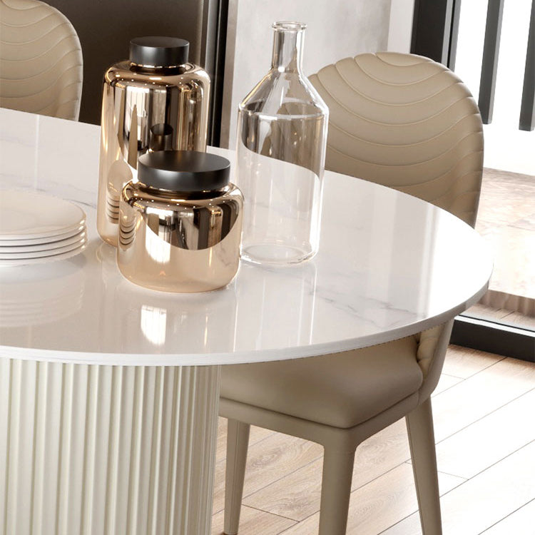Metal Contemporary Free Form Dining Table White Sintered Stone Top Table for Dining Room Clearhalo ' dining_table' 'Dining Tables & Seating' 'Dining Tables' 'furn' 'furn_dining_table' 'Furniture' 'furniture_dining_table' 'Kitchen & Dining Furniture' 'kitchen&dining_furn' 'kitchen' 'kitchen_dining_table' 3923578