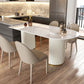 Metal Contemporary Free Form Dining Table White Sintered Stone Top Table for Dining Room Clearhalo ' dining_table' 'Dining Tables & Seating' 'Dining Tables' 'furn' 'furn_dining_table' 'Furniture' 'furniture_dining_table' 'Kitchen & Dining Furniture' 'kitchen&dining_furn' 'kitchen' 'kitchen_dining_table' 3923580