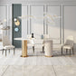 Traditional Luxury Sintered Stone Top Dining Table in White Oval Table with Double Pedestal Clearhalo ' dining_table' 'Dining Tables & Seating' 'Dining Tables' 'furn' 'furn_dining_table' 'Furniture' 'furniture_dining_table' 'Kitchen & Dining Furniture' 'kitchen&dining_furn' 'kitchen' 'kitchen_dining_table' 3923587
