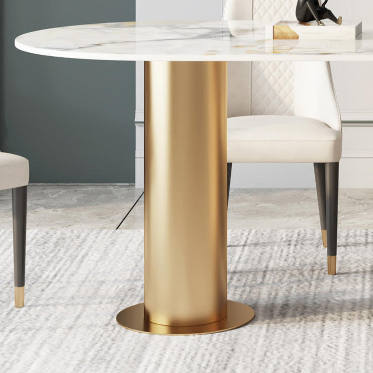 Traditional Luxury Sintered Stone Top Dining Table in White Oval Table with Double Pedestal Clearhalo ' dining_table' 'Dining Tables & Seating' 'Dining Tables' 'furn' 'furn_dining_table' 'Furniture' 'furniture_dining_table' 'Kitchen & Dining Furniture' 'kitchen&dining_furn' 'kitchen' 'kitchen_dining_table' 3923591