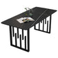 Traditional Luxury Rectangle Dining Table Sintered Stone Table with Double Pedestal Black Without Chairs Clearhalo ' dining_table' 'Dining Tables & Seating' 'Dining Tables' 'furn' 'furn_dining_table' 'Furniture' 'furniture_dining_table' 'Kitchen & Dining Furniture' 'kitchen&dining_furn' 'kitchen' 'kitchen_dining_table' 3923598