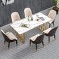 Traditional Luxury Rectangle Dining Table Sintered Stone Table with Double Pedestal Clearhalo ' dining_table' 'Dining Tables & Seating' 'Dining Tables' 'furn' 'furn_dining_table' 'Furniture' 'furniture_dining_table' 'Kitchen & Dining Furniture' 'kitchen&dining_furn' 'kitchen' 'kitchen_dining_table' 3923601
