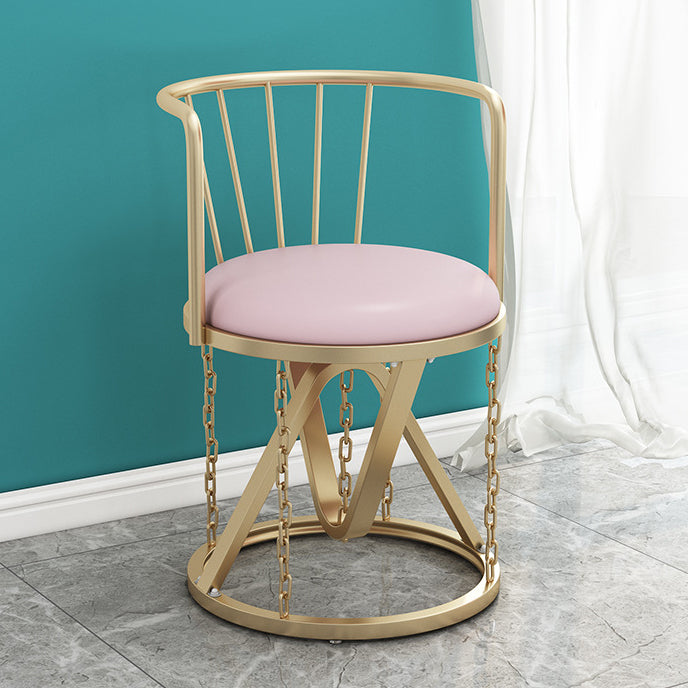 Floating Tensegrity Chair Metal Slat Back Dining Armless Single Chair for Home Use Pink 1 Piece Brass Gold Clearhalo ' kitchen&dining_furn' 'Dining Chairs' 'Dining Tables & Seating' 'dining_chair' 'furn' 'furn_dining_chair' 'Furniture' 'furniture_dining_chair' 'Kitchen & Dining Furniture' 'kitchen' 3929430