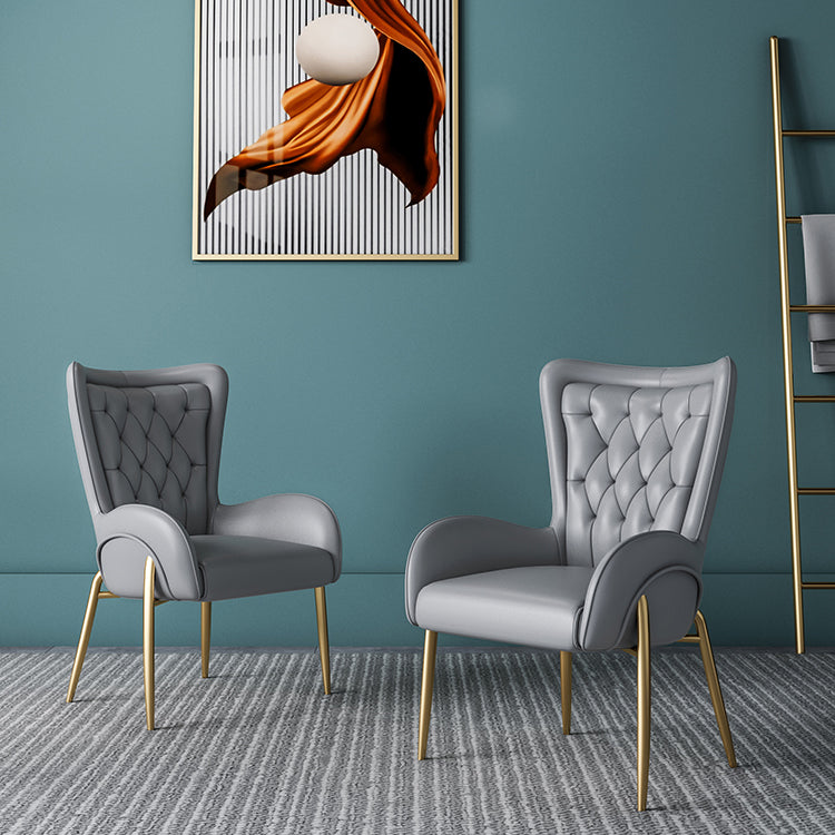 Nordic Style Metal Dining Room Chairs Tufted Parsons Arm Chair for Restaurant Clearhalo ' kitchen&dining_furn' 'Dining Chairs' 'Dining Tables & Seating' 'dining_chair' 'furn' 'furn_dining_chair' 'Furniture' 'furniture_dining_chair' 'Kitchen & Dining Furniture' 'kitchen' 3943926