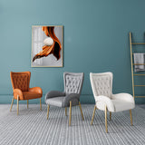 Nordic Style Metal Dining Room Chairs Tufted Parsons Arm Chair for Restaurant Clearhalo ' kitchen&dining_furn' 'Dining Chairs' 'Dining Tables & Seating' 'dining_chair' 'furn' 'furn_dining_chair' 'Furniture' 'furniture_dining_chair' 'Kitchen & Dining Furniture' 'kitchen' 3943931