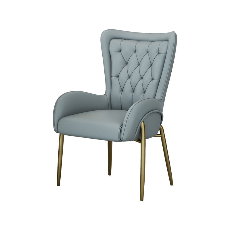 Nordic Style Metal Dining Room Chairs Tufted Parsons Arm Chair for Restaurant Grey 1 Piece Clearhalo ' kitchen&dining_furn' 'Dining Chairs' 'Dining Tables & Seating' 'dining_chair' 'furn' 'furn_dining_chair' 'Furniture' 'furniture_dining_chair' 'Kitchen & Dining Furniture' 'kitchen' 3943936