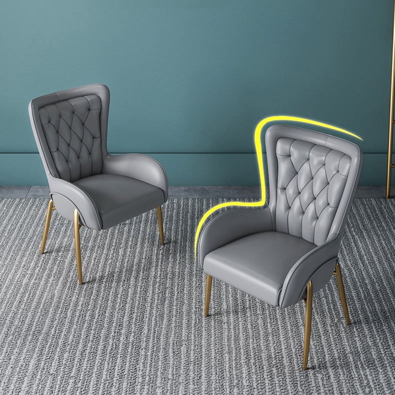 Nordic Style Metal Dining Room Chairs Tufted Parsons Arm Chair for Restaurant Clearhalo ' kitchen&dining_furn' 'Dining Chairs' 'Dining Tables & Seating' 'dining_chair' 'furn' 'furn_dining_chair' 'Furniture' 'furniture_dining_chair' 'Kitchen & Dining Furniture' 'kitchen' 3943938