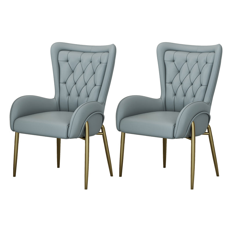 Nordic Style Metal Dining Room Chairs Tufted Parsons Arm Chair for Restaurant Grey 2 Piece Set Clearhalo ' kitchen&dining_furn' 'Dining Chairs' 'Dining Tables & Seating' 'dining_chair' 'furn' 'furn_dining_chair' 'Furniture' 'furniture_dining_chair' 'Kitchen & Dining Furniture' 'kitchen' 3943939
