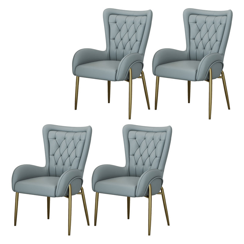 Nordic Style Metal Dining Room Chairs Tufted Parsons Arm Chair for Restaurant Grey 4 Piece Set Clearhalo ' kitchen&dining_furn' 'Dining Chairs' 'Dining Tables & Seating' 'dining_chair' 'furn' 'furn_dining_chair' 'Furniture' 'furniture_dining_chair' 'Kitchen & Dining Furniture' 'kitchen' 3943941