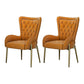 Nordic Style Metal Dining Room Chairs Tufted Parsons Arm Chair for Restaurant Orange Yellow 2 Piece Set Clearhalo ' kitchen&dining_furn' 'Dining Chairs' 'Dining Tables & Seating' 'dining_chair' 'furn' 'furn_dining_chair' 'Furniture' 'furniture_dining_chair' 'Kitchen & Dining Furniture' 'kitchen' 3943948