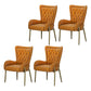 Nordic Style Metal Dining Room Chairs Tufted Parsons Arm Chair for Restaurant Orange Yellow 4 Piece Set Clearhalo ' kitchen&dining_furn' 'Dining Chairs' 'Dining Tables & Seating' 'dining_chair' 'furn' 'furn_dining_chair' 'Furniture' 'furniture_dining_chair' 'Kitchen & Dining Furniture' 'kitchen' 3943949