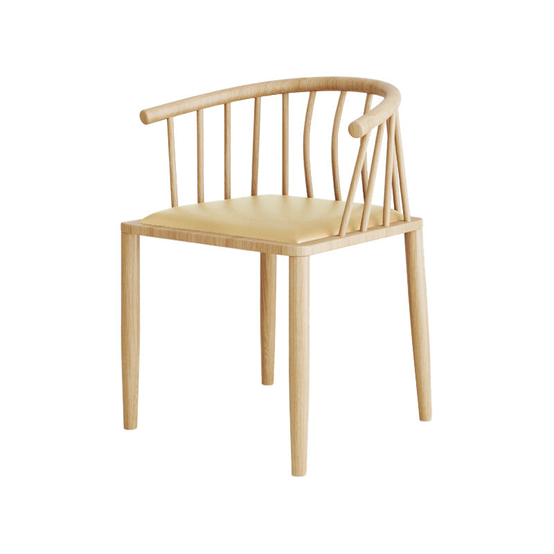 Modern wood-like dining chair armrest-free PU leather dining chair home Beige 1 Piece Natural Wood Clearhalo ' kitchen&dining_furn' 'Dining Chairs' 'Dining Tables & Seating' 'dining_chair' 'furn' 'furn_dining_chair' 'Furniture' 'furniture_dining_chair' 'Kitchen & Dining Furniture' 'kitchen' 3943954