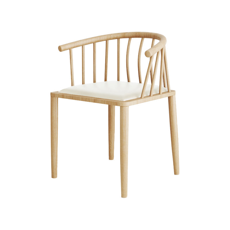 Modern wood-like dining chair armrest-free PU leather dining chair home White 1 Piece Natural Wood Clearhalo ' kitchen&dining_furn' 'Dining Chairs' 'Dining Tables & Seating' 'dining_chair' 'furn' 'furn_dining_chair' 'Furniture' 'furniture_dining_chair' 'Kitchen & Dining Furniture' 'kitchen' 3943960