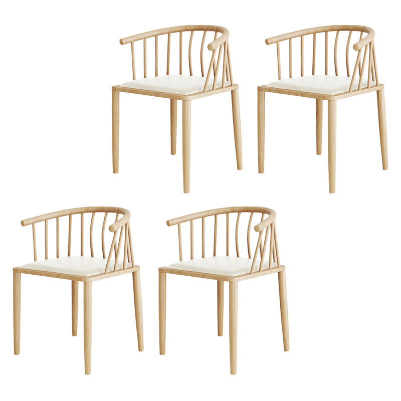Modern wood-like dining chair armrest-free PU leather dining chair home White 4 Piece Set Natural Wood Clearhalo ' kitchen&dining_furn' 'Dining Chairs' 'Dining Tables & Seating' 'dining_chair' 'furn' 'furn_dining_chair' 'Furniture' 'furniture_dining_chair' 'Kitchen & Dining Furniture' 'kitchen' 3943964
