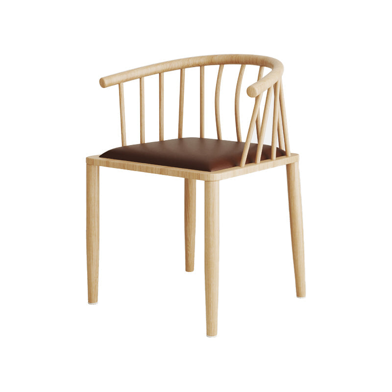 Modern wood-like dining chair armrest-free PU leather dining chair home Coffee 1 Piece Natural Wood Clearhalo ' kitchen&dining_furn' 'Dining Chairs' 'Dining Tables & Seating' 'dining_chair' 'furn' 'furn_dining_chair' 'Furniture' 'furniture_dining_chair' 'Kitchen & Dining Furniture' 'kitchen' 3943966