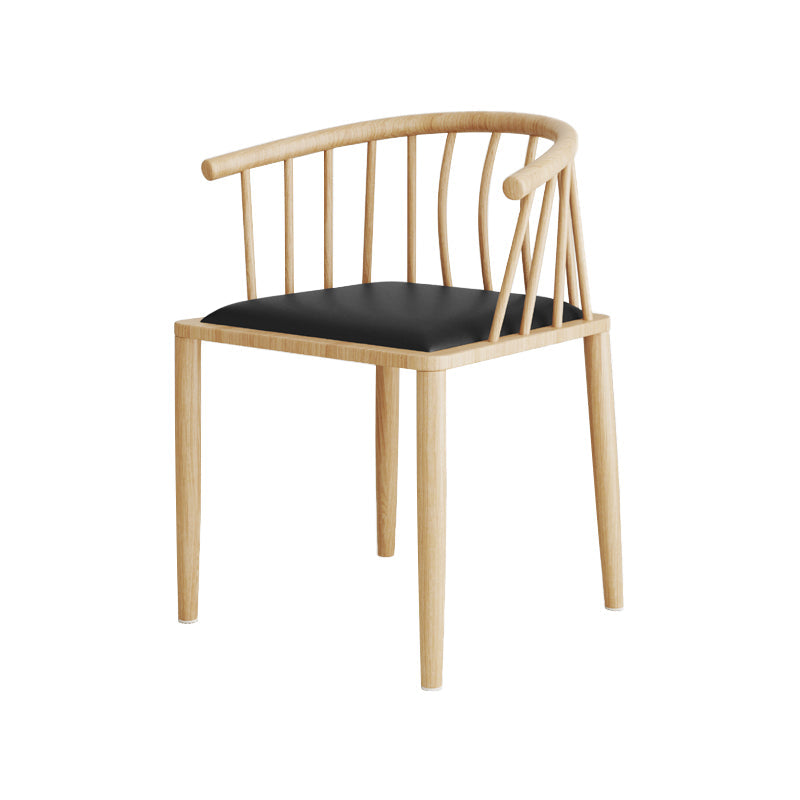 Modern wood-like dining chair armrest-free PU leather dining chair home Black 1 Piece Natural Wood Clearhalo ' kitchen&dining_furn' 'Dining Chairs' 'Dining Tables & Seating' 'dining_chair' 'furn' 'furn_dining_chair' 'Furniture' 'furniture_dining_chair' 'Kitchen & Dining Furniture' 'kitchen' 3943972