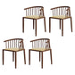 Modern wood-like dining chair armrest-free PU leather dining chair home Beige 4 Piece Set Walnut Clearhalo ' kitchen&dining_furn' 'Dining Chairs' 'Dining Tables & Seating' 'dining_chair' 'furn' 'furn_dining_chair' 'Furniture' 'furniture_dining_chair' 'Kitchen & Dining Furniture' 'kitchen' 3943979