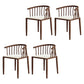 Modern wood-like dining chair armrest-free PU leather dining chair home White 4 Piece Set Walnut Clearhalo ' kitchen&dining_furn' 'Dining Chairs' 'Dining Tables & Seating' 'dining_chair' 'furn' 'furn_dining_chair' 'Furniture' 'furniture_dining_chair' 'Kitchen & Dining Furniture' 'kitchen' 3943982