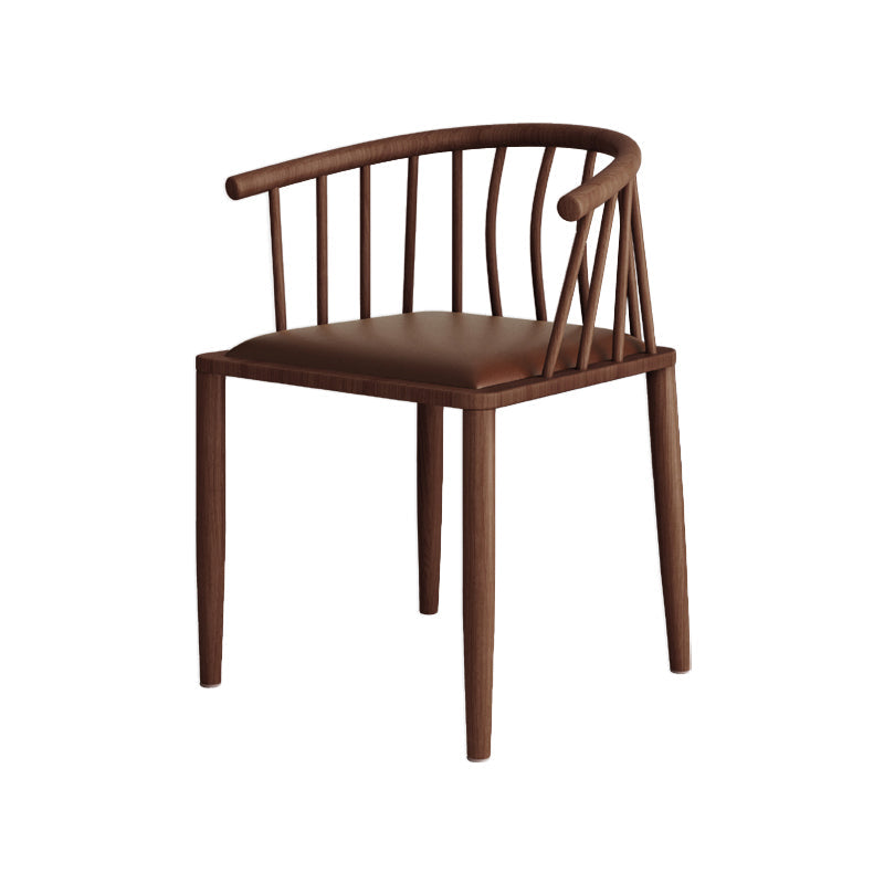 Modern wood-like dining chair armrest-free PU leather dining chair home Coffee 1 Piece Walnut Clearhalo ' kitchen&dining_furn' 'Dining Chairs' 'Dining Tables & Seating' 'dining_chair' 'furn' 'furn_dining_chair' 'Furniture' 'furniture_dining_chair' 'Kitchen & Dining Furniture' 'kitchen' 3943986