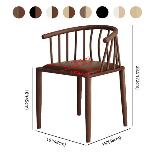 Modern wood-like dining chair armrest-free PU leather dining chair home Clearhalo ' kitchen&dining_furn' 'Dining Chairs' 'Dining Tables & Seating' 'dining_chair' 'furn' 'furn_dining_chair' 'Furniture' 'furniture_dining_chair' 'Kitchen & Dining Furniture' 'kitchen' 3943989