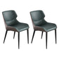 Contemporary Metal Dining Arm Chairs Faux Leather Wingback Side Chair (Set of 2) Blackish Green Clearhalo ' kitchen&dining_furn' 'Dining Chairs' 'Dining Tables & Seating' 'dining_chair' 'furn' 'furn_dining_chair' 'Furniture' 'furniture_dining_chair' 'Kitchen & Dining Furniture' 'kitchen' 3943996