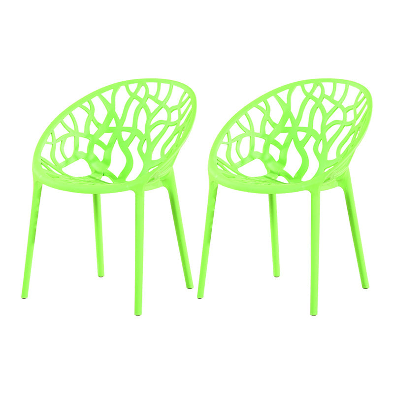 Contemporary Plastic Dining Room Chairs Armless Open Back Dining Side Chair for Restaurant Green 2 Piece Set Clearhalo ' kitchen&dining_furn' 'Dining Chairs' 'Dining Tables & Seating' 'dining_chair' 'furn' 'furn_dining_chair' 'Furniture' 'furniture_dining_chair' 'Kitchen & Dining Furniture' 'kitchen' 3944007