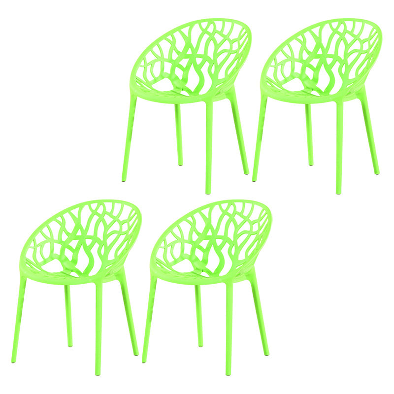 Contemporary Plastic Dining Room Chairs Armless Open Back Dining Side Chair for Restaurant Green 4 Piece Set Clearhalo ' kitchen&dining_furn' 'Dining Chairs' 'Dining Tables & Seating' 'dining_chair' 'furn' 'furn_dining_chair' 'Furniture' 'furniture_dining_chair' 'Kitchen & Dining Furniture' 'kitchen' 3944009