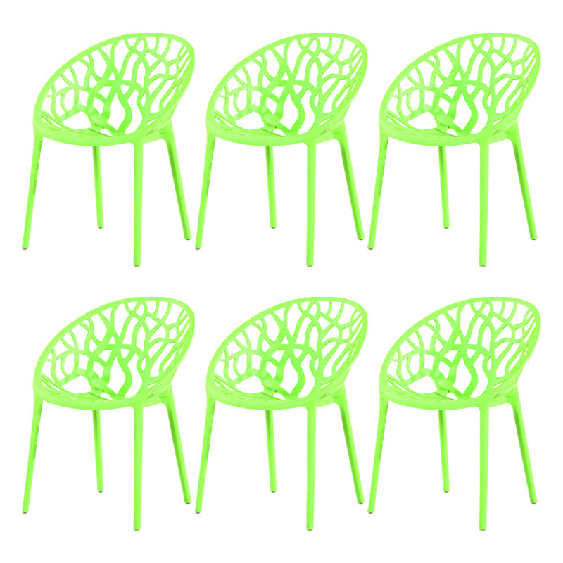 Contemporary Plastic Dining Room Chairs Armless Open Back Dining Side Chair for Restaurant Green 6 Piece Set Clearhalo ' kitchen&dining_furn' 'Dining Chairs' 'Dining Tables & Seating' 'dining_chair' 'furn' 'furn_dining_chair' 'Furniture' 'furniture_dining_chair' 'Kitchen & Dining Furniture' 'kitchen' 3944011