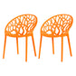 Contemporary Plastic Dining Room Chairs Armless Open Back Dining Side Chair for Restaurant Orange 2 Piece Set Clearhalo ' kitchen&dining_furn' 'Dining Chairs' 'Dining Tables & Seating' 'dining_chair' 'furn' 'furn_dining_chair' 'Furniture' 'furniture_dining_chair' 'Kitchen & Dining Furniture' 'kitchen' 3944013