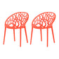Contemporary Plastic Dining Room Chairs Armless Open Back Dining Side Chair for Restaurant Red 2 Piece Set Clearhalo ' kitchen&dining_furn' 'Dining Chairs' 'Dining Tables & Seating' 'dining_chair' 'furn' 'furn_dining_chair' 'Furniture' 'furniture_dining_chair' 'Kitchen & Dining Furniture' 'kitchen' 3944018