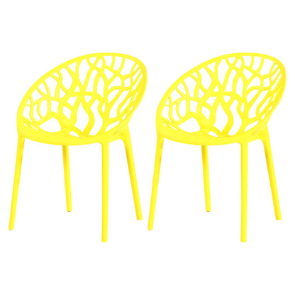 Contemporary Plastic Dining Room Chairs Armless Open Back Dining Side Chair for Restaurant Yellow 2 Piece Set Clearhalo ' kitchen&dining_furn' 'Dining Chairs' 'Dining Tables & Seating' 'dining_chair' 'furn' 'furn_dining_chair' 'Furniture' 'furniture_dining_chair' 'Kitchen & Dining Furniture' 'kitchen' 3944024