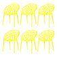 Contemporary Plastic Dining Room Chairs Armless Open Back Dining Side Chair for Restaurant Yellow 6 Piece Set Clearhalo ' kitchen&dining_furn' 'Dining Chairs' 'Dining Tables & Seating' 'dining_chair' 'furn' 'furn_dining_chair' 'Furniture' 'furniture_dining_chair' 'Kitchen & Dining Furniture' 'kitchen' 3944029