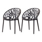 Contemporary Plastic Dining Room Chairs Armless Open Back Dining Side Chair for Restaurant Black 2 Piece Set Clearhalo ' kitchen&dining_furn' 'Dining Chairs' 'Dining Tables & Seating' 'dining_chair' 'furn' 'furn_dining_chair' 'Furniture' 'furniture_dining_chair' 'Kitchen & Dining Furniture' 'kitchen' 3944031