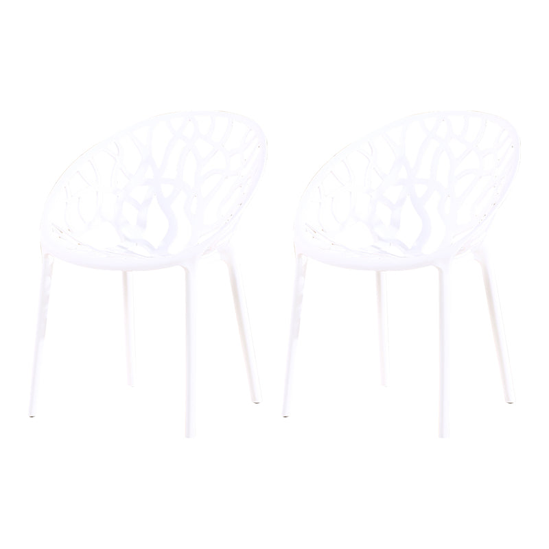 Contemporary Plastic Dining Room Chairs Armless Open Back Dining Side Chair for Restaurant White 2 Piece Set Clearhalo ' kitchen&dining_furn' 'Dining Chairs' 'Dining Tables & Seating' 'dining_chair' 'furn' 'furn_dining_chair' 'Furniture' 'furniture_dining_chair' 'Kitchen & Dining Furniture' 'kitchen' 3944034