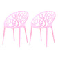 Contemporary Plastic Dining Room Chairs Armless Open Back Dining Side Chair for Restaurant Pink 2 Piece Set Clearhalo ' kitchen&dining_furn' 'Dining Chairs' 'Dining Tables & Seating' 'dining_chair' 'furn' 'furn_dining_chair' 'Furniture' 'furniture_dining_chair' 'Kitchen & Dining Furniture' 'kitchen' 3944037