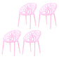 Contemporary Plastic Dining Room Chairs Armless Open Back Dining Side Chair for Restaurant Pink 4 Piece Set Clearhalo ' kitchen&dining_furn' 'Dining Chairs' 'Dining Tables & Seating' 'dining_chair' 'furn' 'furn_dining_chair' 'Furniture' 'furniture_dining_chair' 'Kitchen & Dining Furniture' 'kitchen' 3944038