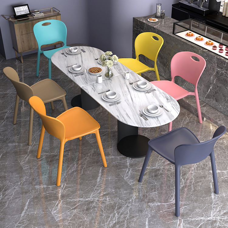 Contemporary Plastic Dining Room Chairs Armless Open Back Dining Side Chair for Home Use Clearhalo ' kitchen&dining_furn' 'Dining Chairs' 'Dining Tables & Seating' 'dining_chair' 'furn' 'furn_dining_chair' 'Furniture' 'furniture_dining_chair' 'Kitchen & Dining Furniture' 'kitchen' 3944049