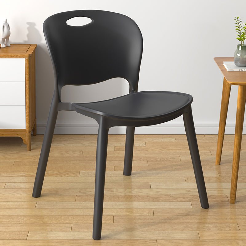 Contemporary Plastic Dining Room Chairs Armless Open Back Dining Side Chair for Home Use Black 1 Piece Clearhalo ' kitchen&dining_furn' 'Dining Chairs' 'Dining Tables & Seating' 'dining_chair' 'furn' 'furn_dining_chair' 'Furniture' 'furniture_dining_chair' 'Kitchen & Dining Furniture' 'kitchen' 3944056