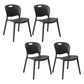Contemporary Plastic Dining Room Chairs Armless Open Back Dining Side Chair for Home Use Black 4 Piece Set Clearhalo ' kitchen&dining_furn' 'Dining Chairs' 'Dining Tables & Seating' 'dining_chair' 'furn' 'furn_dining_chair' 'Furniture' 'furniture_dining_chair' 'Kitchen & Dining Furniture' 'kitchen' 3944061