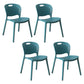 Contemporary Plastic Dining Room Chairs Armless Open Back Dining Side Chair for Home Use Dark Blue 4 Piece Set Clearhalo ' kitchen&dining_furn' 'Dining Chairs' 'Dining Tables & Seating' 'dining_chair' 'furn' 'furn_dining_chair' 'Furniture' 'furniture_dining_chair' 'Kitchen & Dining Furniture' 'kitchen' 3944064
